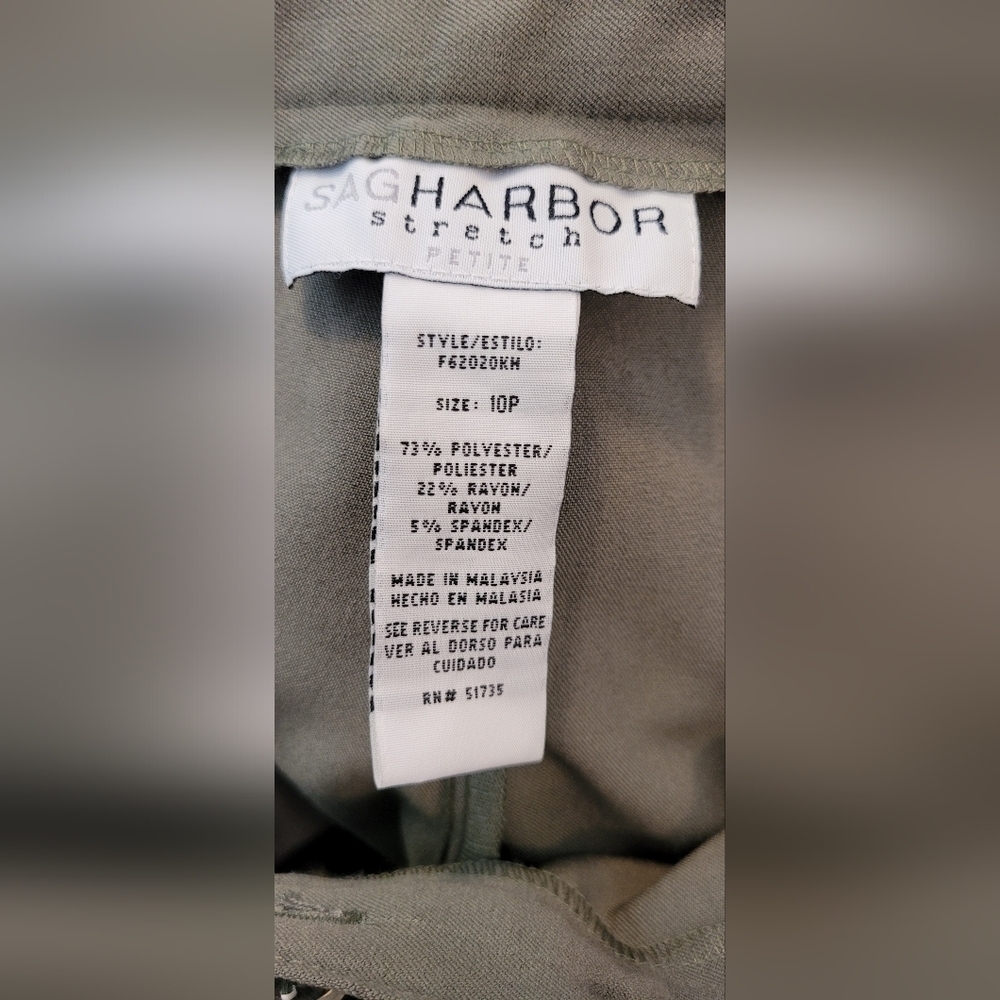 NWT $36 Women's Bayleaf Green Sag Harbor Petite Stretch Pants Size 10P New Tags! - Picture 6 of 10